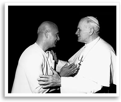 Sri Chinmoy mit Papst Johannes Paul II.